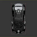 Black Bugatti Police Car With Police Lights And Rear Spoiler