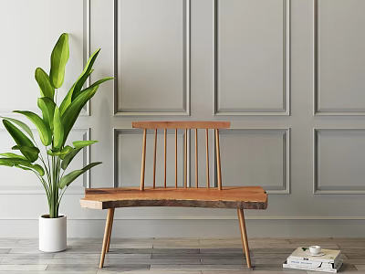 Nordic leisure chair bench three sizes 3d model