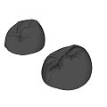 Two Gray Bean Bag Chairs In Modern Interior With Smooth Floor And Wall