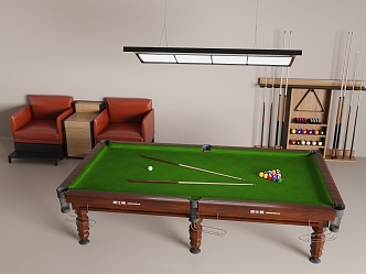 Modern Billiard Table Billiard Room Billiard Chair Billiard Cue Billiard Rack 3d model