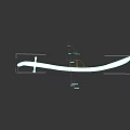 Traditional Scimitar Weapon With Long Metallic Blade And Ornate Hilt On Black Background