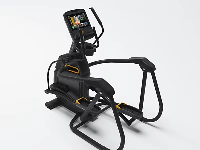 Modern Elliptical Trainer Fitness Equipment With LCD Screen And Black Yellow Design 3d model