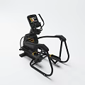 Modern Elliptical Trainer Fitness Equipment With LCD Screen And Black Yellow Design