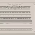 Decorative Gypsum Cornice Mouldings With Various Ornate Patterns For Interior Design 3d model