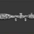 Detailed Low Poly Scope With Geometric Texture Tactical Design And Reflective Surface