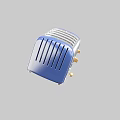 Vintage Blue Kitchen Appliance With Silver Stripes And Gold Accents