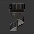 Elegant Modern Spiral Staircase Design With Metal Railings And Wooden Steps