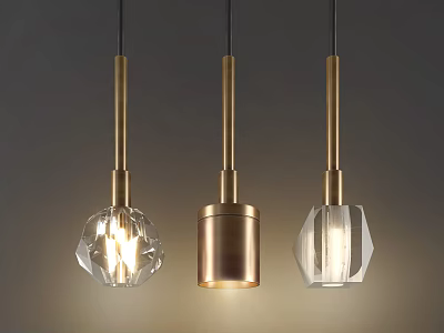 Modern Chandeliers With Different Designs Metal Rods And Glass Shades For Contemporary Interior Lighting 3d model