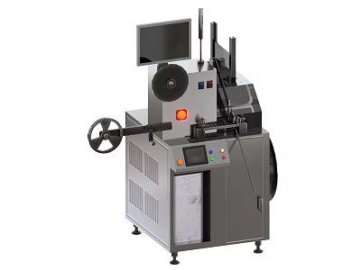 Industrial Automated Machine for Efficient Operation with Digital Monitor Control Panel and Reel Components 3d model