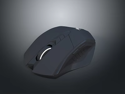 Ergonomic Black Computer Mouse Design With Illuminated Strip And Comfort Grip 3d model