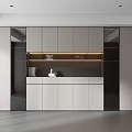 Modern Wine Cabinet With Sleek Design Built-in Lighting And Storage For Home