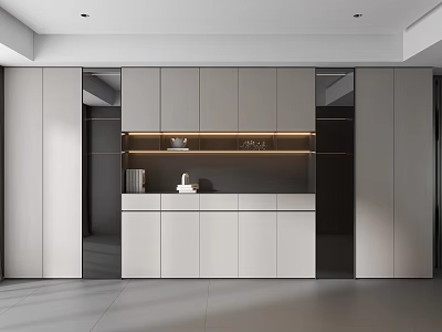 Modern Wine Cabinet With Sleek Design Built-in Lighting And Storage For Home 3d model