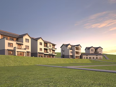 Modern Open Kitchen Interior Design With Island Counter And Storage Cabinets 3d model