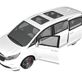 White Modern Family Van With Sliding Doors And Spacious Interior Design