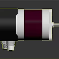 Industrial Electric Motor With Black Silver Red Casing And Metal Shaft Connector