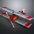 Vintage Red Gray Biplane Model For Aviation And Space Exploration History