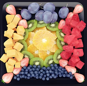 Modern fruit plate 3d model