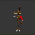Playful Game Movie Cartoon Character With Long Ears Brown Fur And Roller Skates
