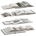 Book combination book magazine book ornaments 3d model