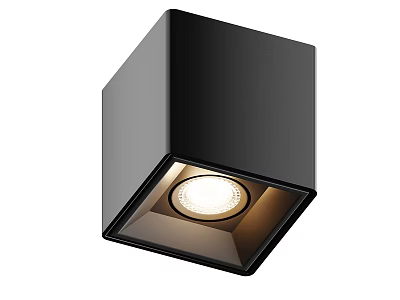 Sleek Black Square Design Downlight Spotlight With LED Illuminated Ceiling Mounted 3d model