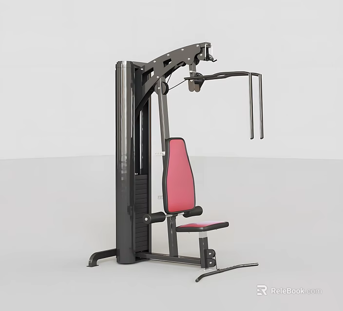 Sturdy Seated Strength Training Machine With Pink Seat And Black Frame For Gym Workouts 3d model 