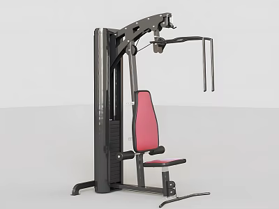 Sturdy Seated Strength Training Machine With Pink Seat And Black Frame For Gym Workouts 3d model