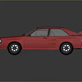 Red Audi Classic Sports Car With Black Wheels Black Interior And Reflective Surface