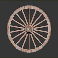 Vintage Wooden Spoked Wheel as Essential Classic Automotive Part with Rustic Design and Durable Structure