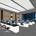 Modern monitoring room Command control room Dispatching command center Monitoring hall Command hall Office desks and chairs 3d model