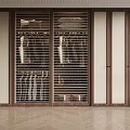 Modern Wooden Wardrobe Interior Design With Sliding Doors And Hanging Clothing Areas