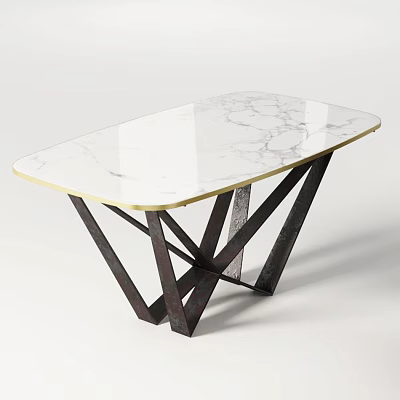 Light Luxury Dining Table Dining Table Coffee Table Table Long Table 3d model