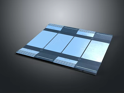 Modern Industrial Composite Panel Structure With Rectangular Sections And Textured Surfaces 3d model