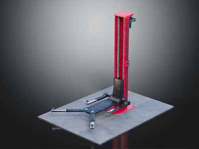 Red Vertical Mechanical Lifting Device With Platform Base And Stable Structure 3d model