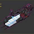 Futuristic Sci Fi Spaceship With Detailed Metallic Structure And Glowing Blue Panels