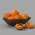 Food suit Apricot Bowl Fruit Plate Ornaments Coffee Table Ornaments 3d model