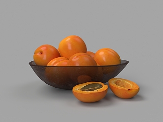 Food suit Apricot Bowl Fruit Plate Ornaments Coffee Table Ornaments 3d model