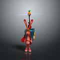 Cute 3D Rabbit Character With Long Ears Backpack And Carrot Propeller