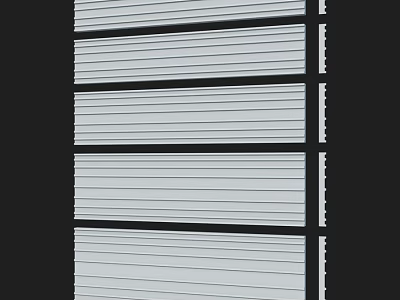 White Slatted Structural Components With Black Frame And Horizontal Design 3d model
