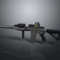 3D Rendered Modern Tactical Rifle With Suppressor Scope And Black Grip