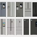 Modern Refrigerators With Different Colors Sleek Designs And Multiple Door Styles 3d model
