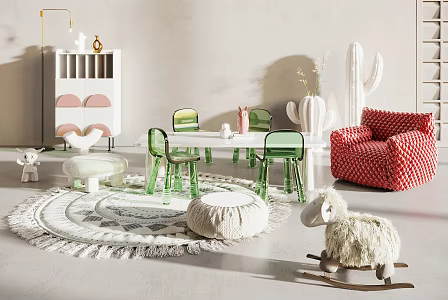Nordic Children's Tables and Chairs 3d model