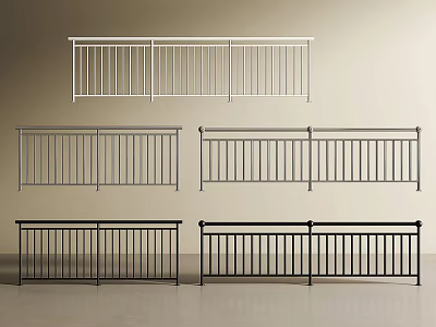 Metal Railings In Black And White Designs For Home And Building Use 3d model