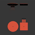 Red Foldable Modern Round And Square Table And Chair Set For Indoor Outdoor Areas