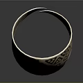 Intricate Metallic Bangle With Geometric Triangular And Circular Hollow Patterns