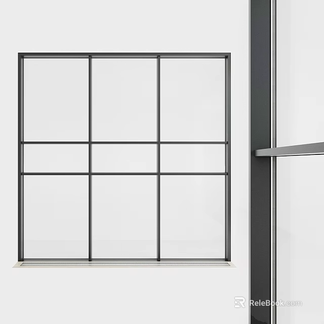 Modern Chandelier With Black Metal Frame And Glass Elements In Interior Design 3d model 