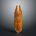 Handcrafted Wooden Mask With Traditional Carved Patterns For Home Decoration And Ethnic Art