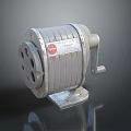 Industrial Electric Motor With Metal Casing Handle Label And Stable Base 3d model