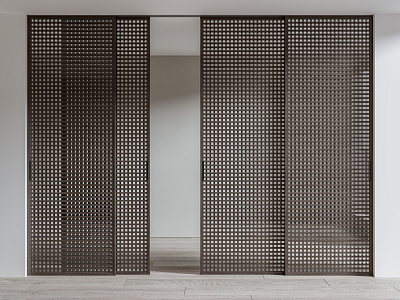 Japanese-style sliding door 3d model