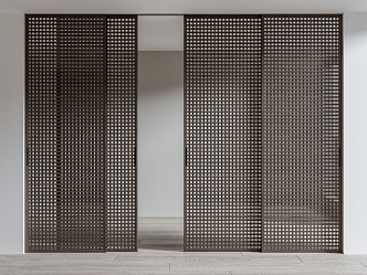 Japanese-style sliding door 3d model