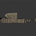 Floating Cliff Terrain Components With Grass Paths And Stone Platforms